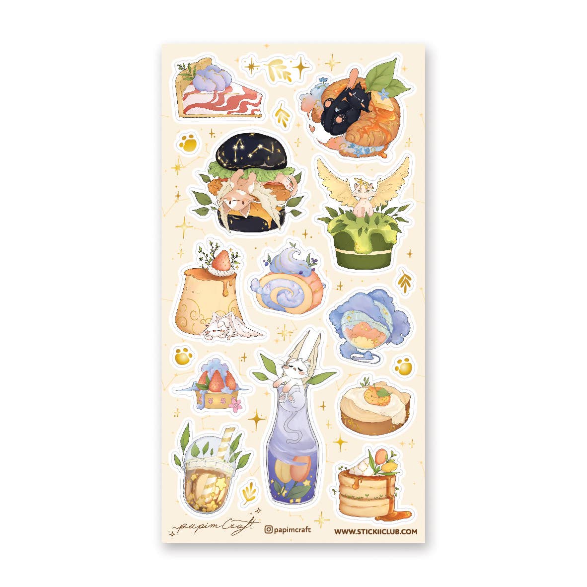Celestial Cat Cafe Sticker Sheet