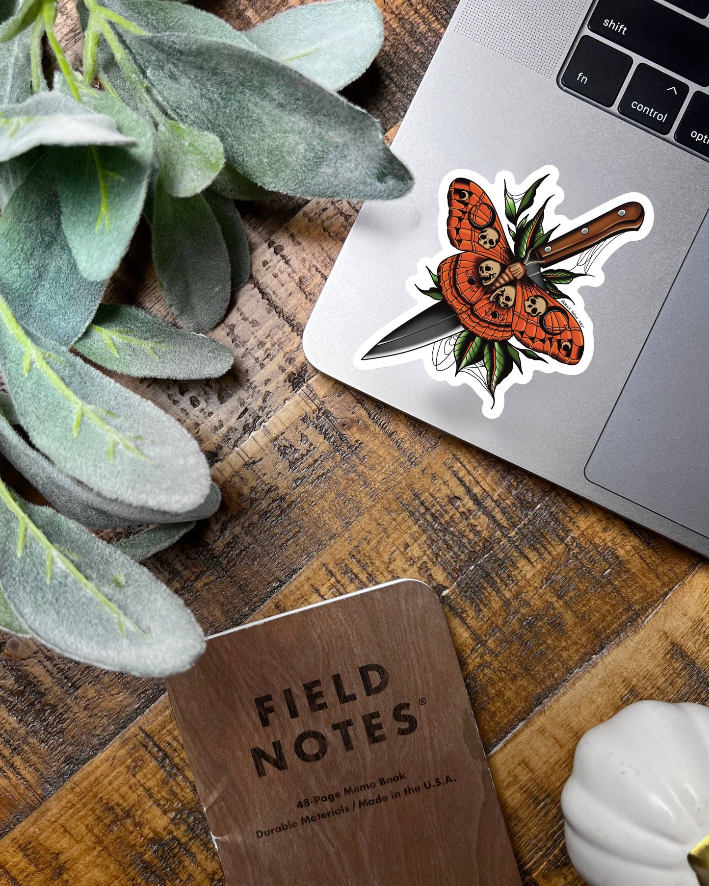 Spooky Skull Moth Sticker