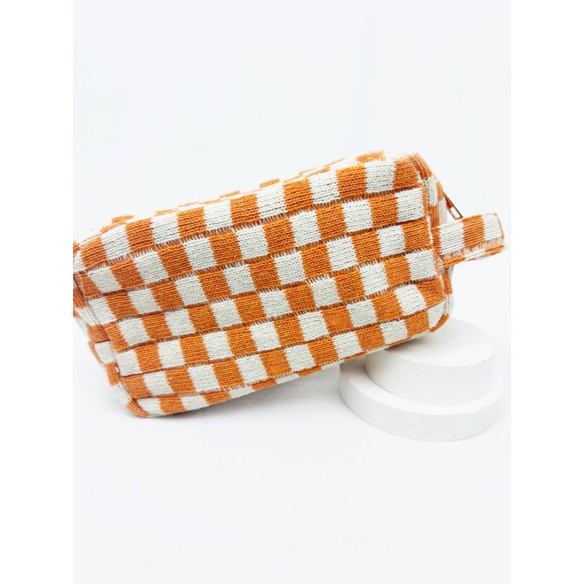 Famous Checker Cosmetic Bag with handle: MINT GREEN