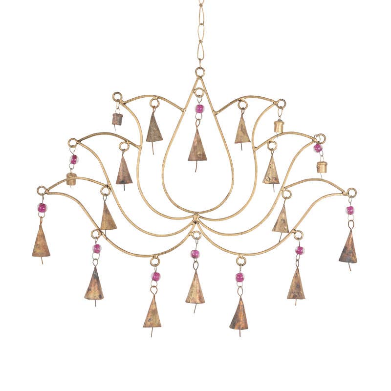 Recycled Lotus Windchime - 34" Long