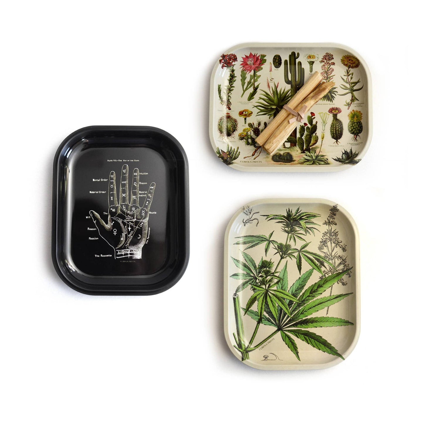 Small Metal Dark Gemstones Crystals Catchall Tray