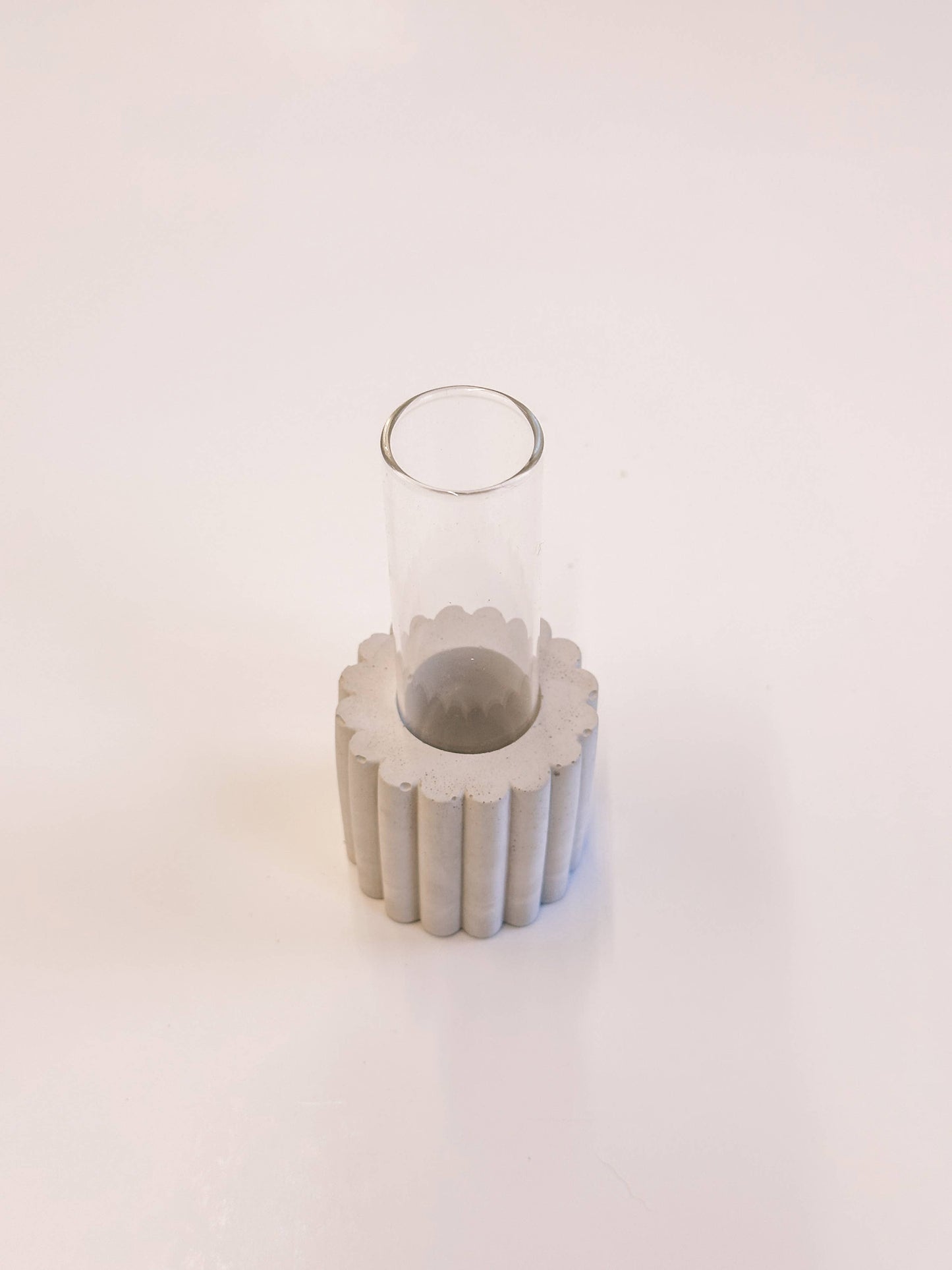 Scallop Concrete Propagation Vase Tube Station