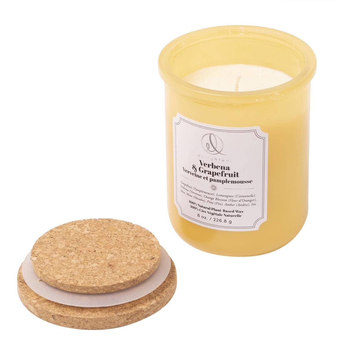 Truu Design Enlighten Candle with Wood Lid: Bergamot+Vetiver / 8 oz./226.8g