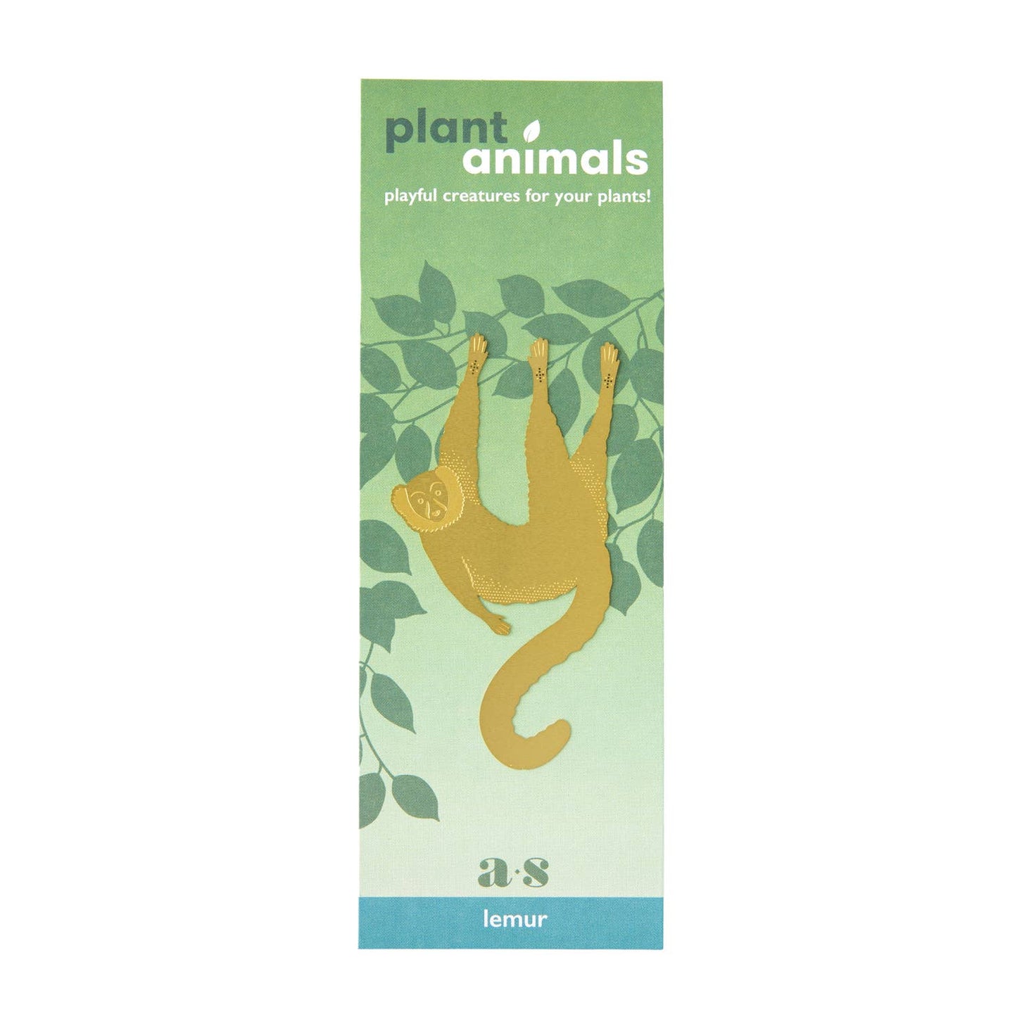 Plant Animal - Lemur, brass house plant charm
