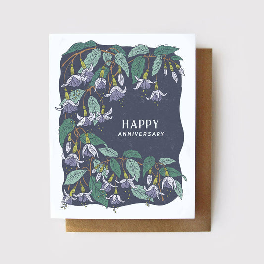 Happy Anniversary Card - Midnight Fuchsia Card: Clear Sleeve