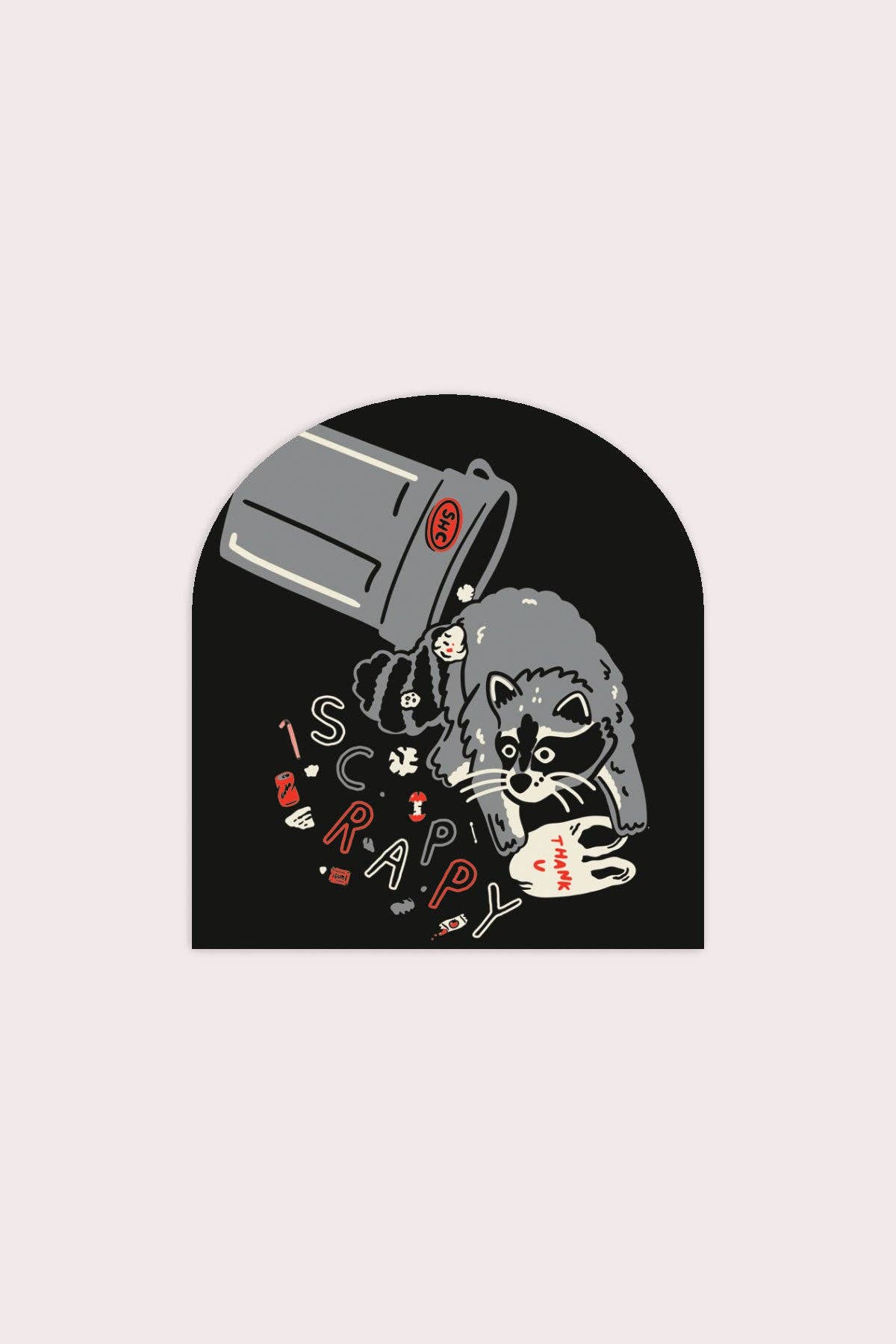 Scrappy Raccoon (Trash) Sticker | Waterproof Vinyl Sticker