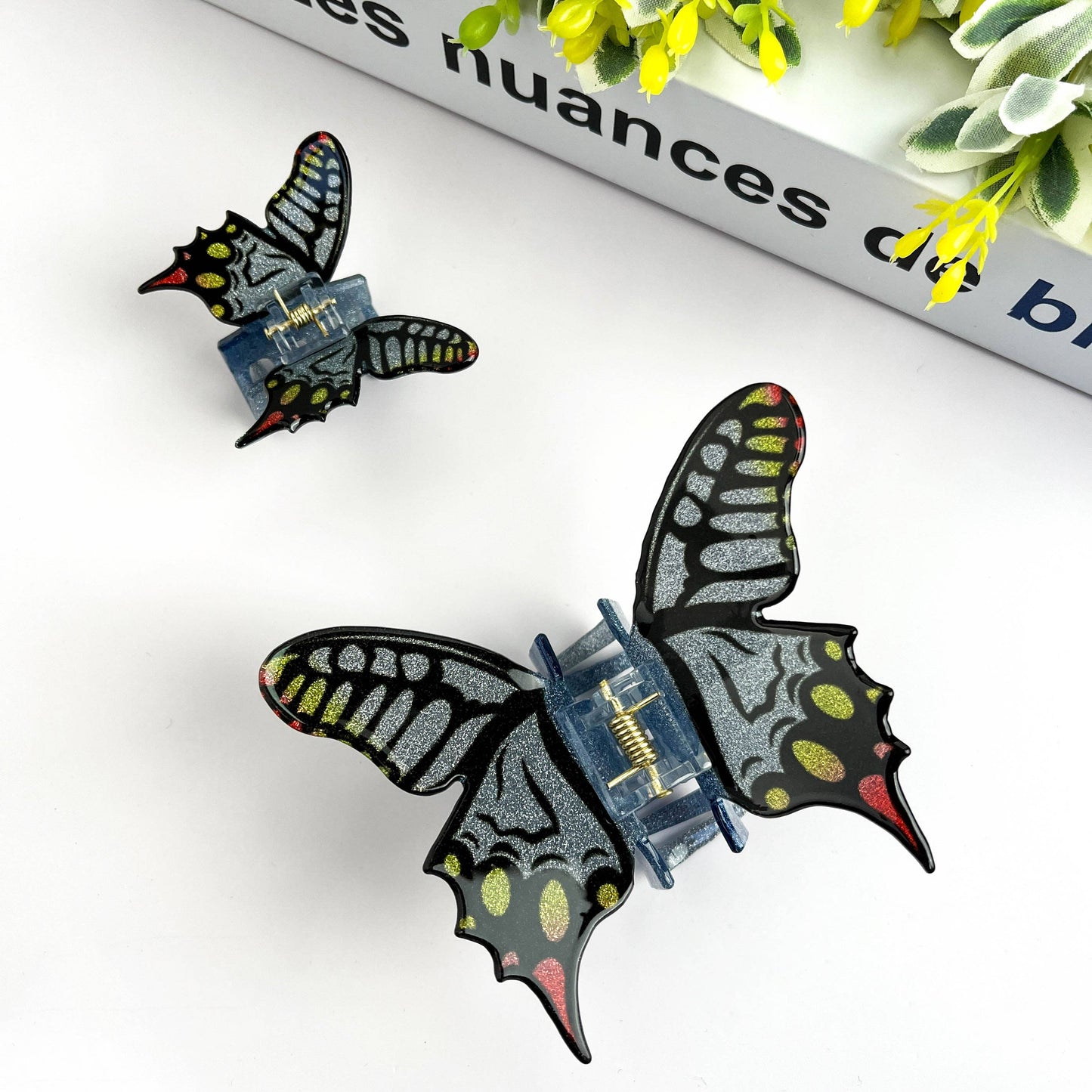 Glitter Butterfly Hair Clip, Animal Hair Claw Set