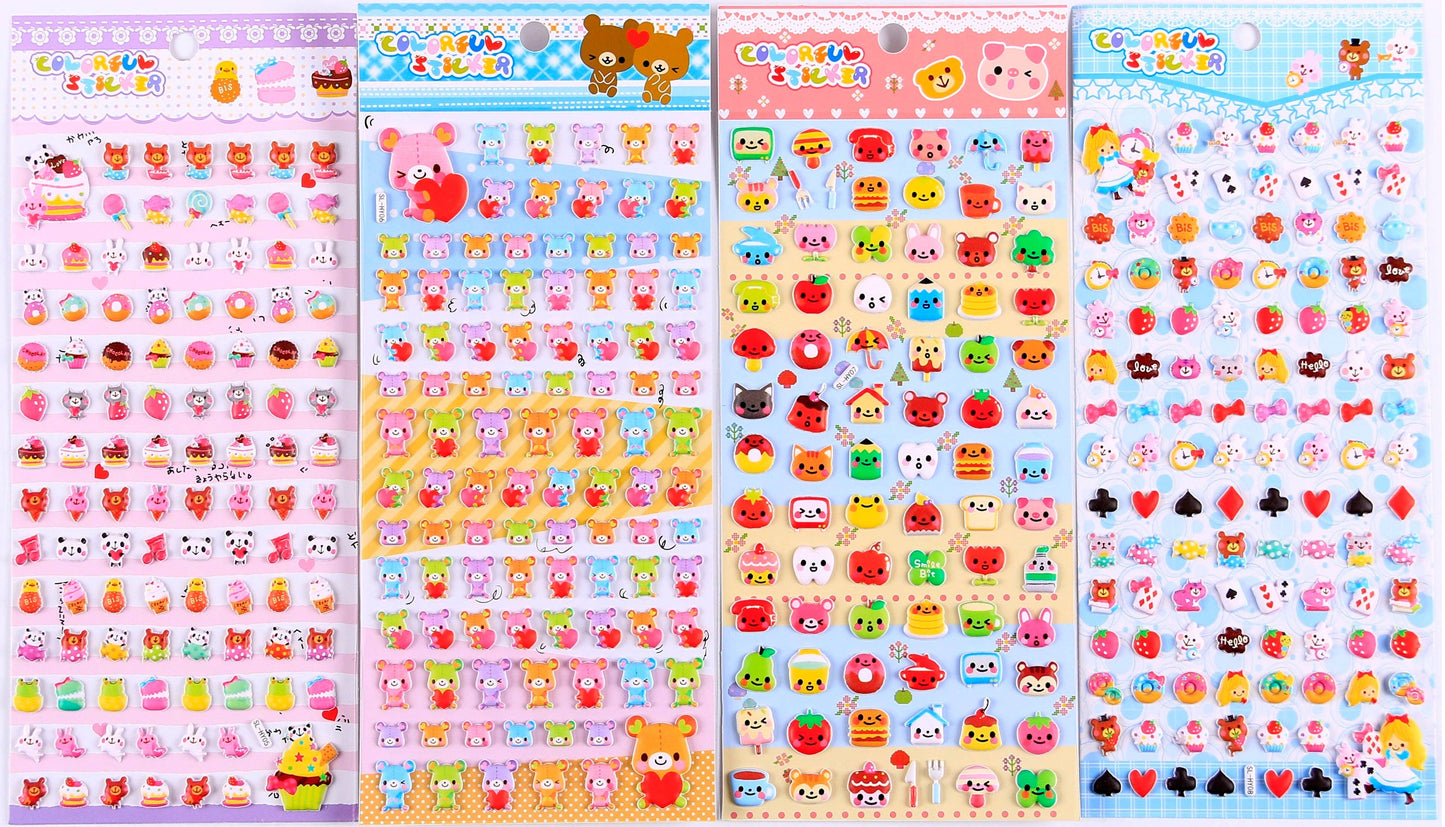 Mini Puffy Assorted Stickers-12