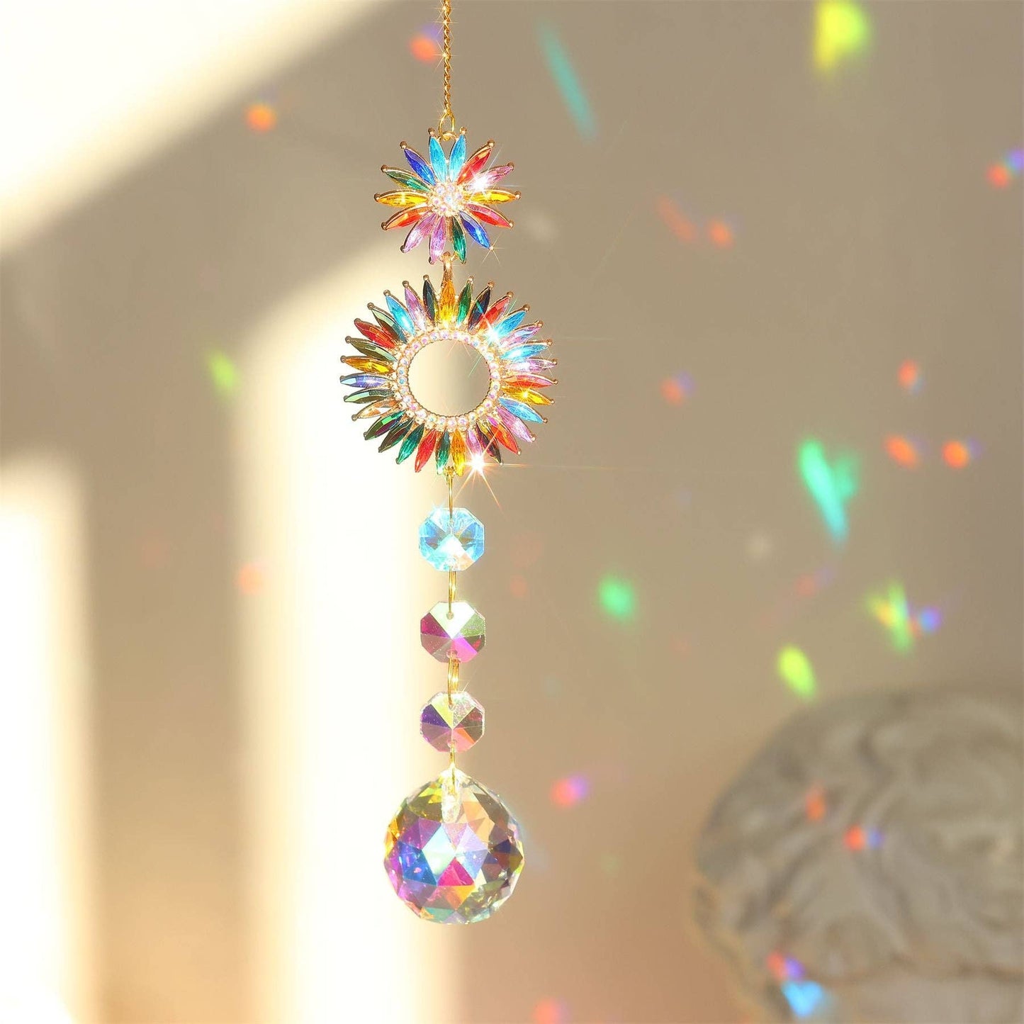 3+ Colorful Crystal Suncatcher Hanging DPH1923