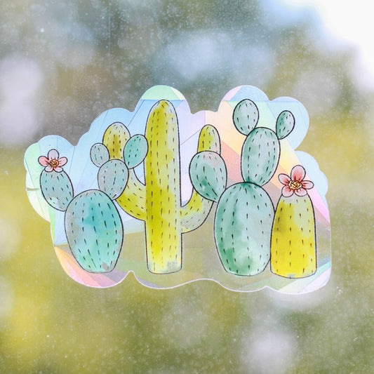 Cactus Club Sun Catcher Window Decal, 5x3.4 in.