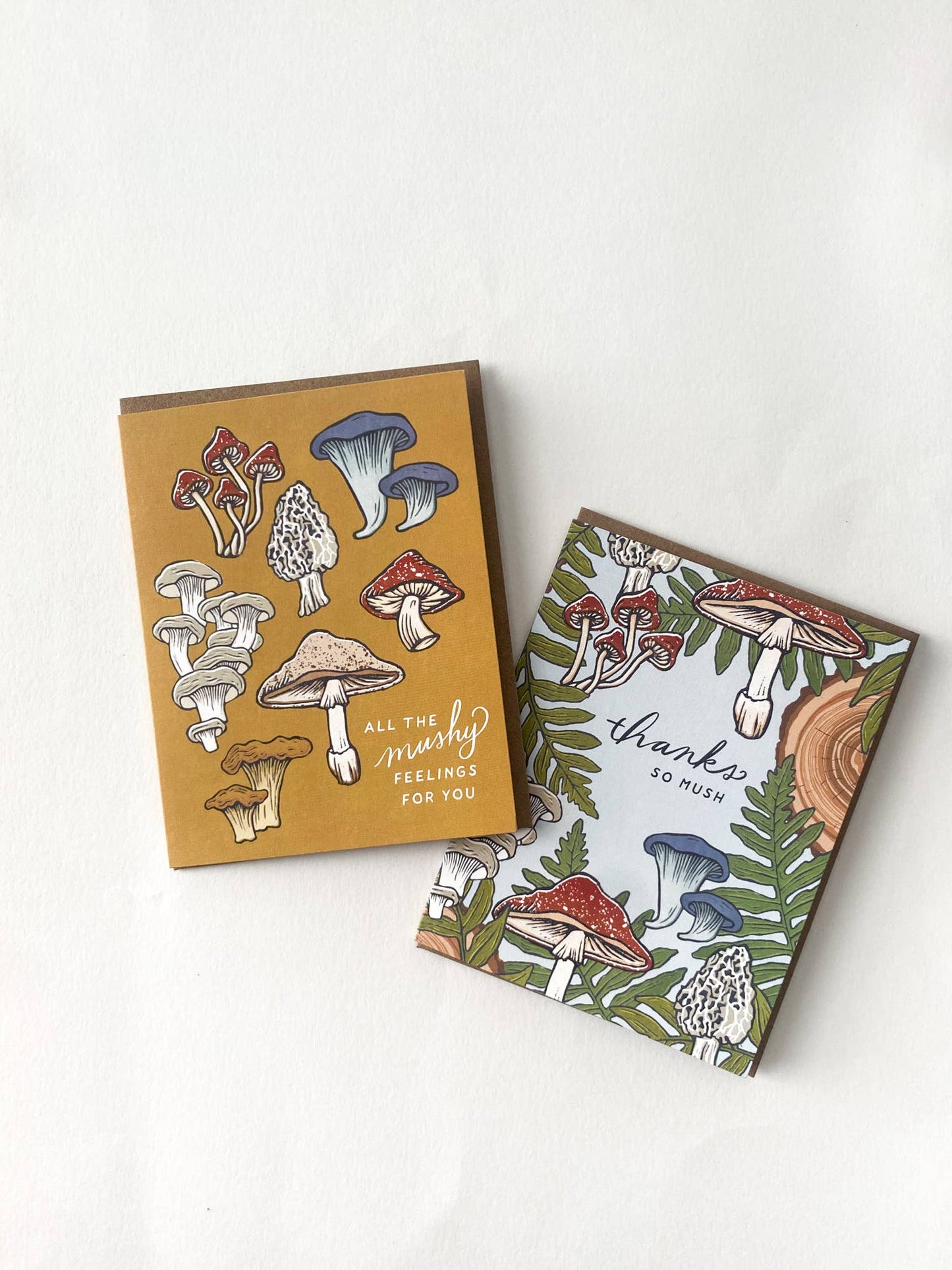 Thanks so Mush - Mushroom Thank You Card: Clear Sleeve