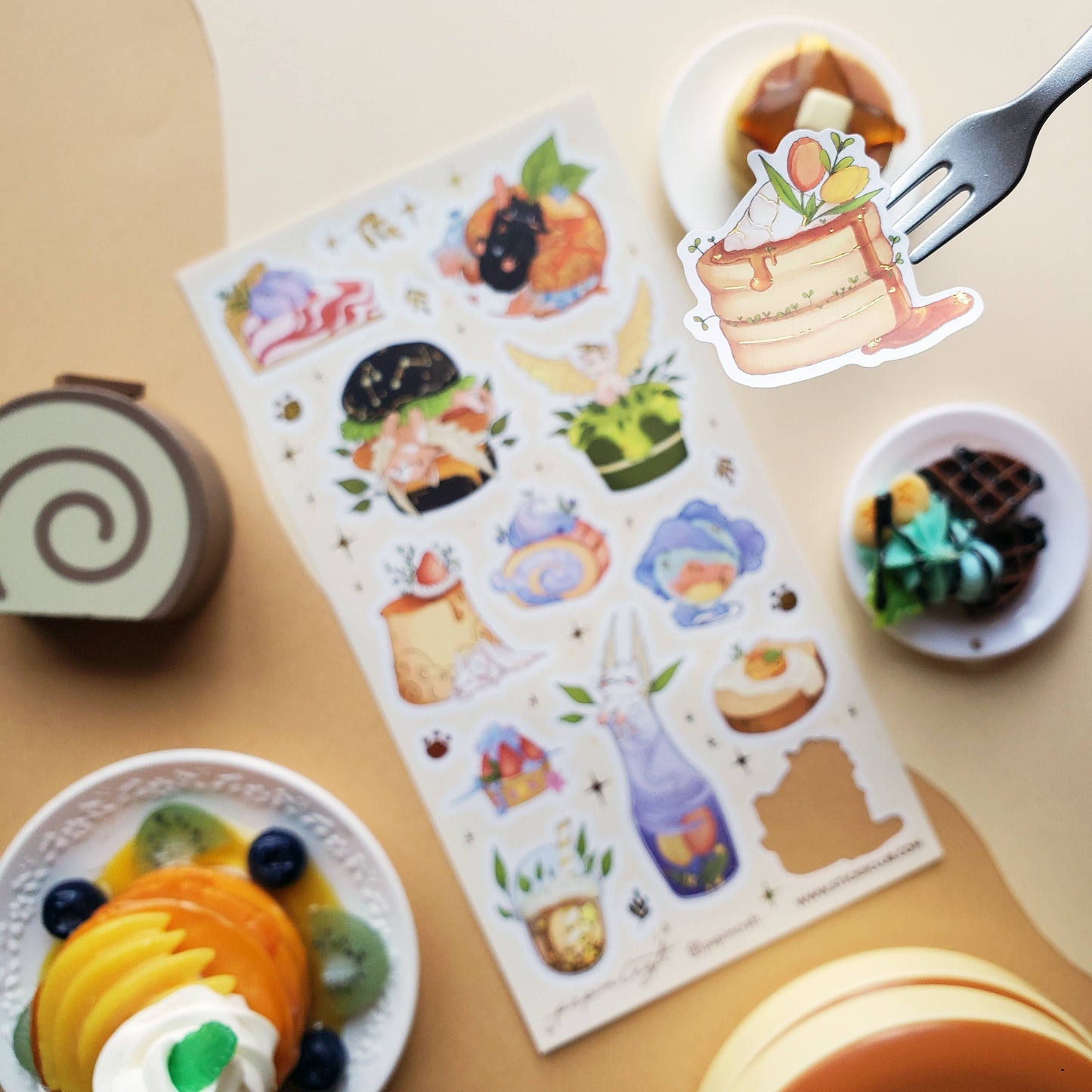 Celestial Cat Cafe Sticker Sheet