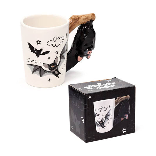 Bat Ceramic Shaped Handle Mug