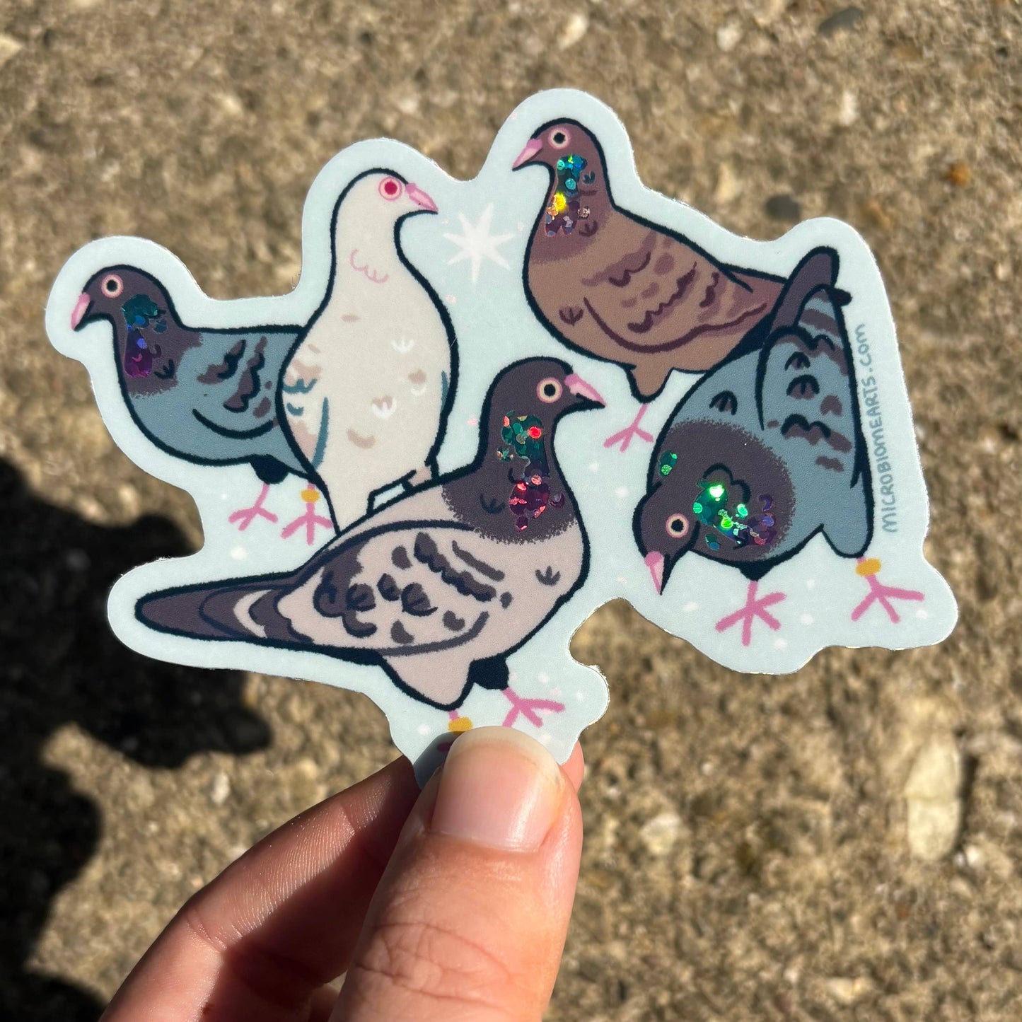Sparkly Pigeons 3.5” Sticker