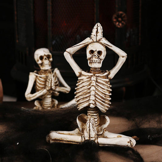 Scary Yoga Skeleton Halloween Garden Deco