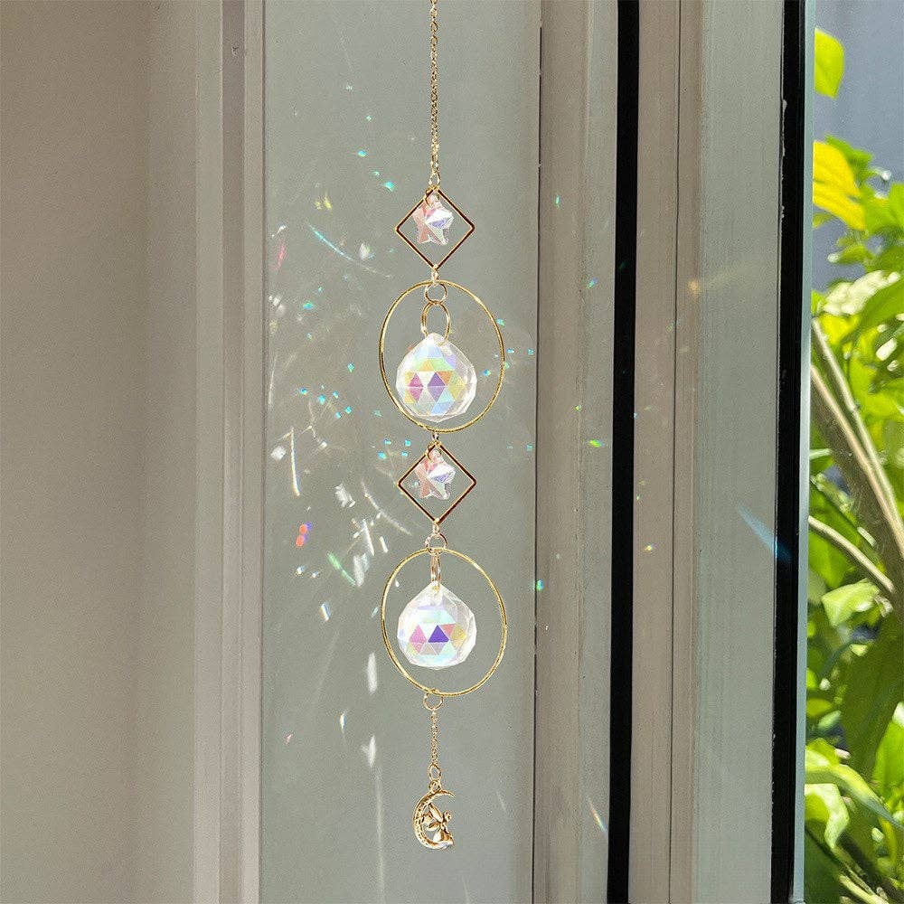 Metal Sun Moon Crystal Home Hangings DP25A929