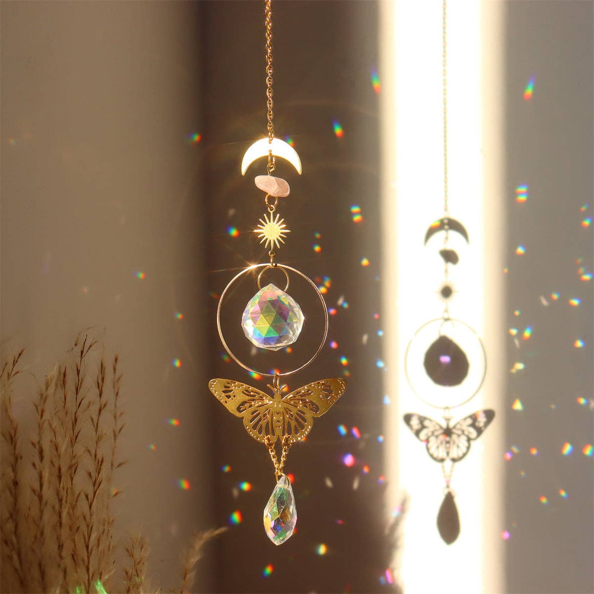 3+ Metal Butterfly Crystal Suncatch Hangings DPH1926