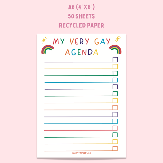 A Gay agenda notepad (4"x6")