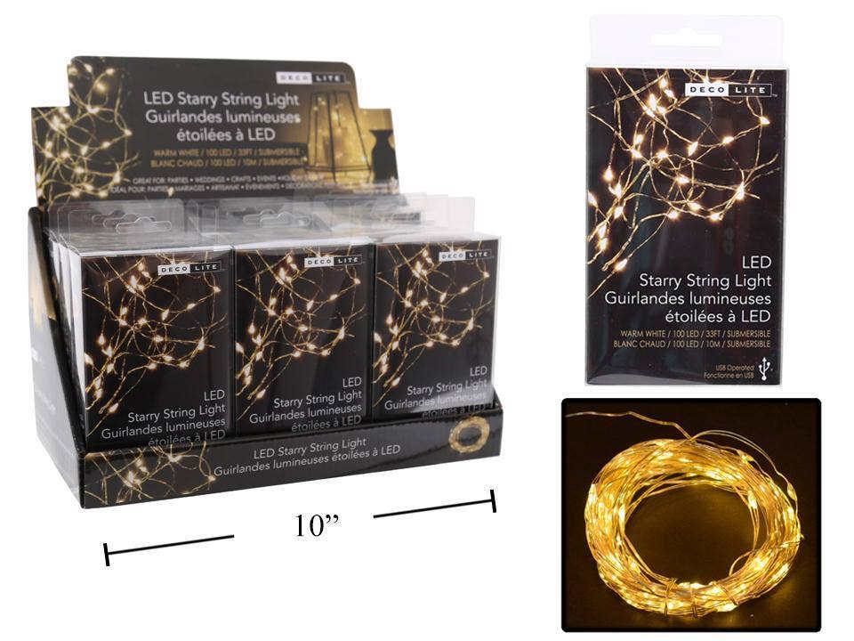 Truu Design Deco Lite Collection LED Clip String Lights: Warm White / 33ft