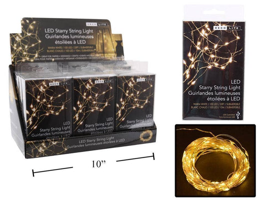 Truu Design Deco Lite Collection LED Clip String Lights: Warm White / 33ft