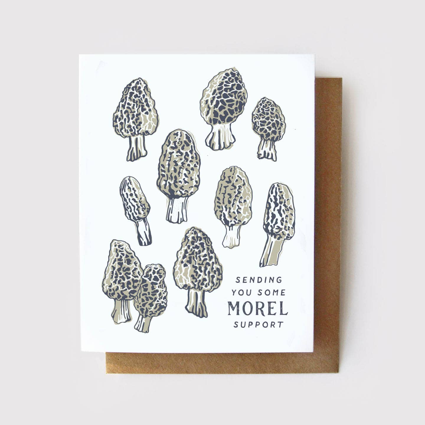 Morel Support - Mushroom Encouragement Card: Clear Sleeve