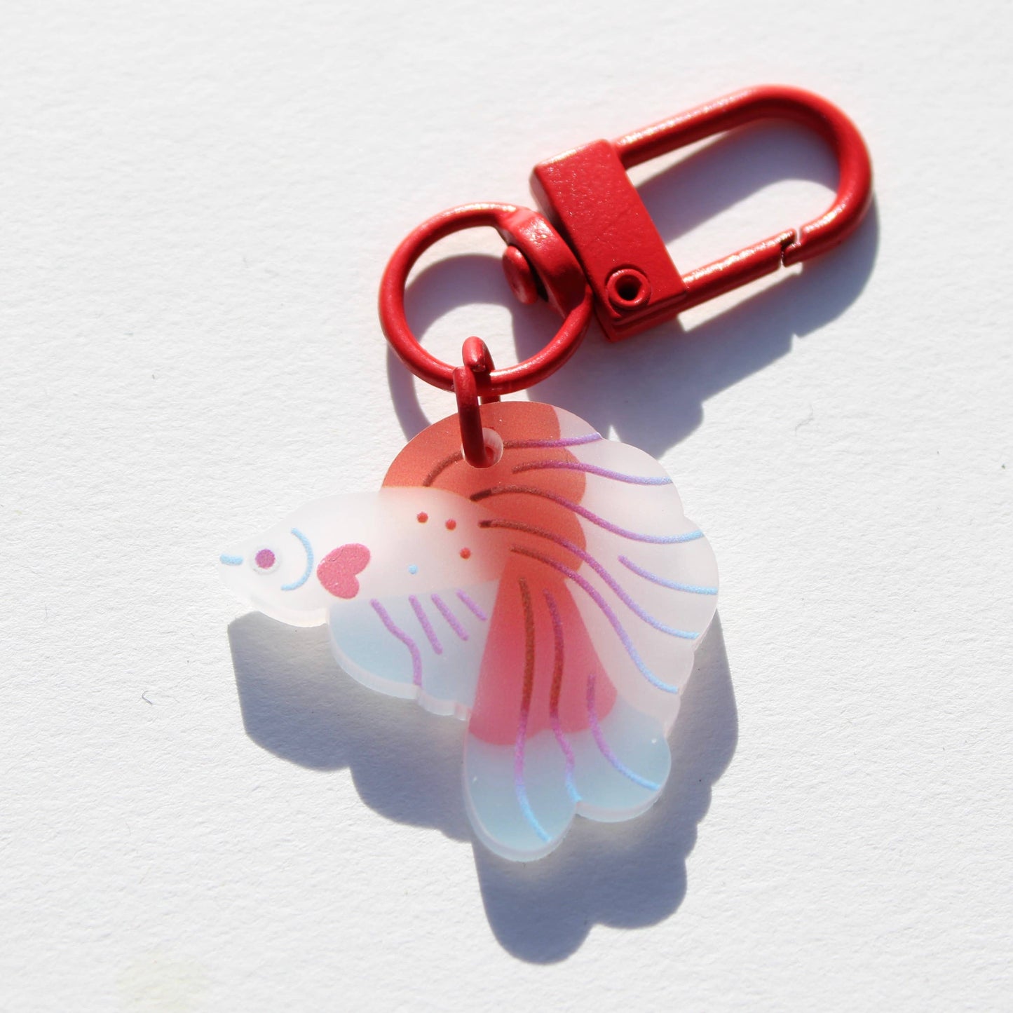 Betta Fish Frosted Acrylic Charm