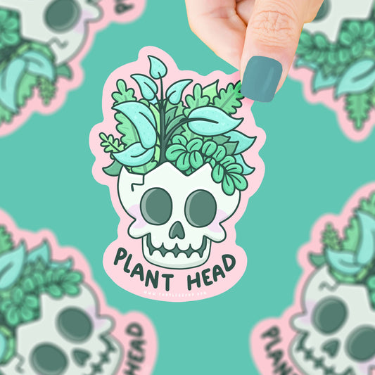 Plant Head Halloween Vinyl Sticker