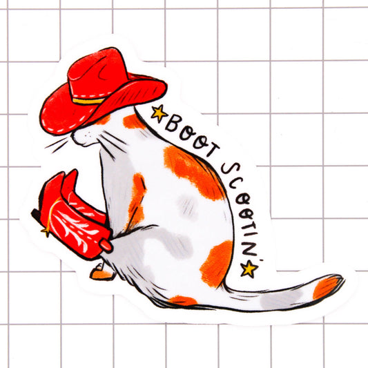 Scootin' Kitty Vinyl Sticker