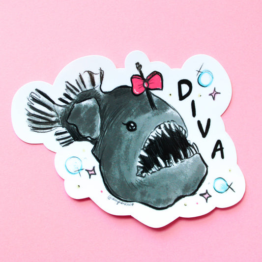 Anglerfish Diva Vinyl Sticker