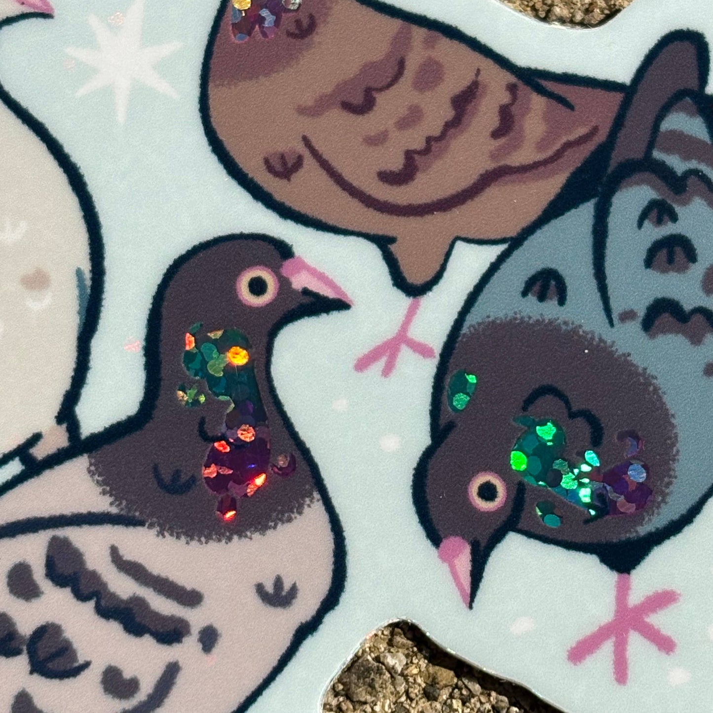 Sparkly Pigeons 3.5” Sticker