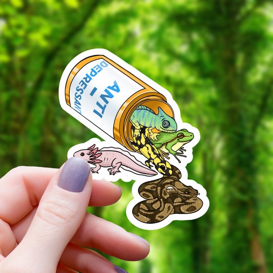 Reptile Anti-Depressants Medicine Sticker