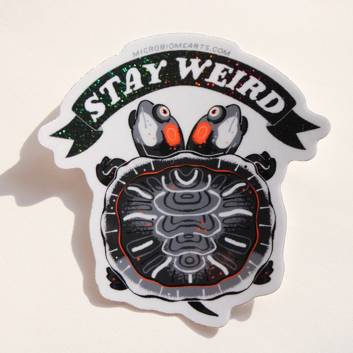 Stay Weird 3” Two Headed Turtle Holographic Sticker