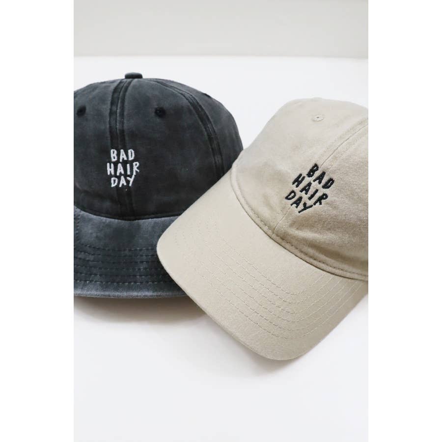 Bad Hair Day Embroidered Washed Baseball Cap: SAND