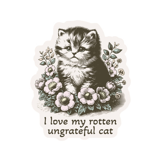Rotten Kitty Cat Feline Cute High Quality Vinyl Sticker
