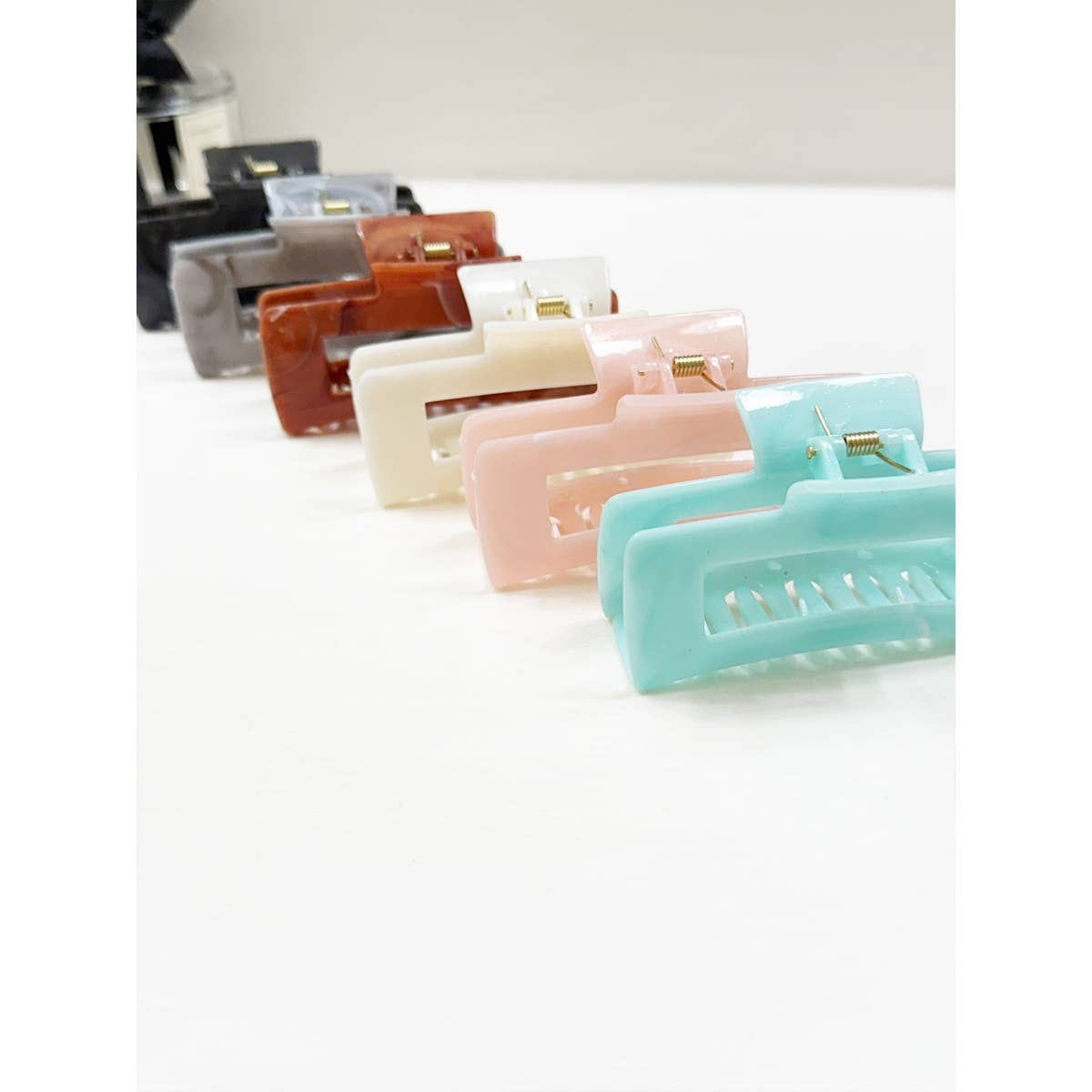 Shimmering Marbled Rectangle Hair Claw