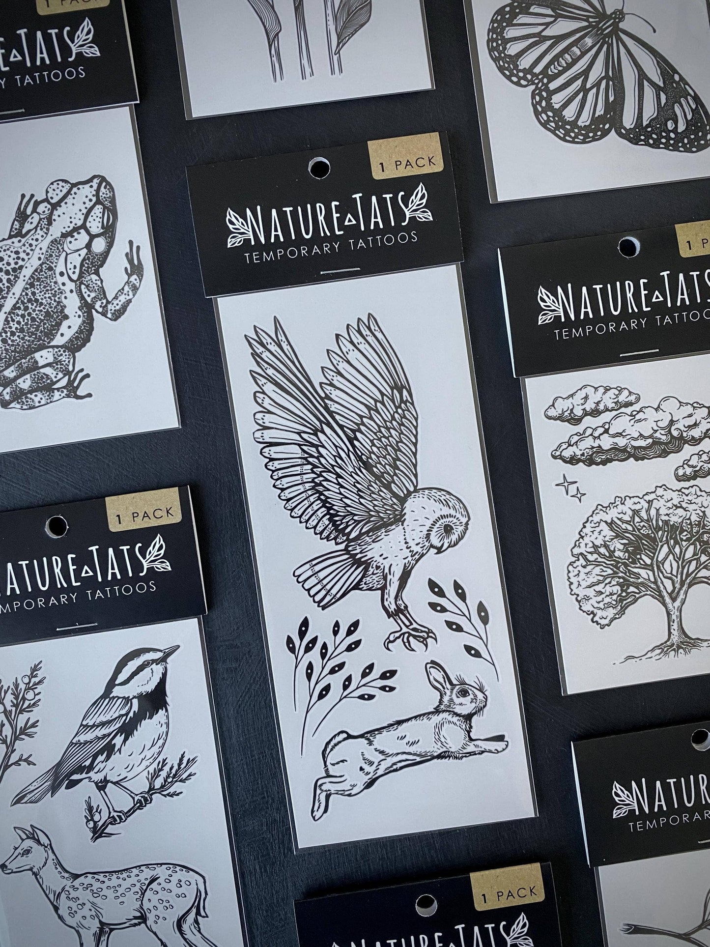 Owl & Rabbit Temporary Tattoo