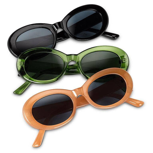 Oval Frame Sunglasses-3 Assorted-5.75"W