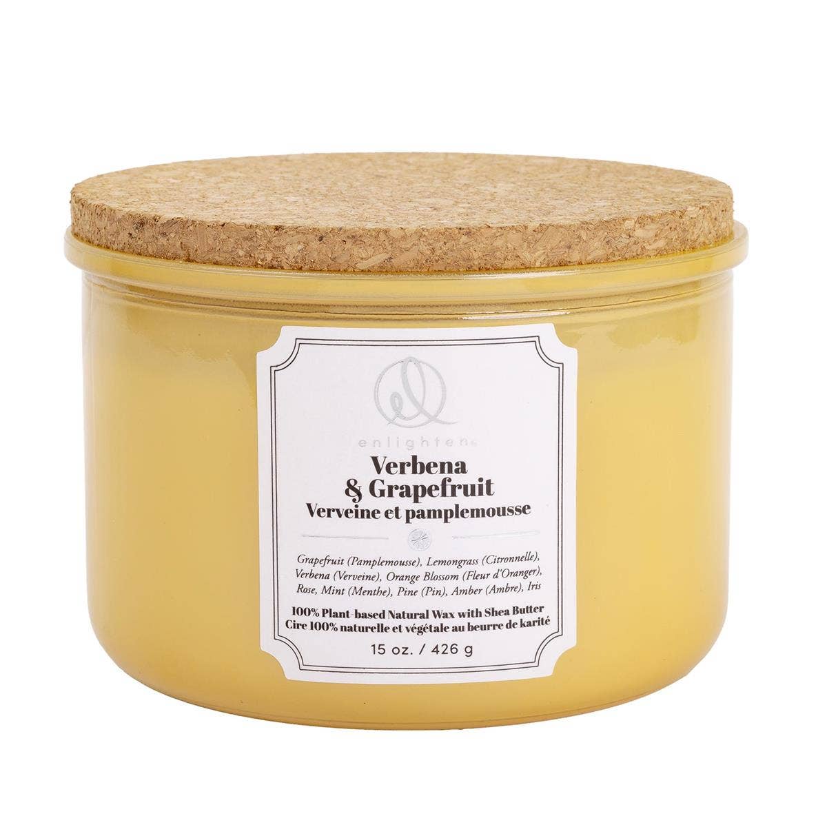 Truu Design Enlighten Candle with Wood Lid: Bergamot+Vetiver / 8 oz./226.8g