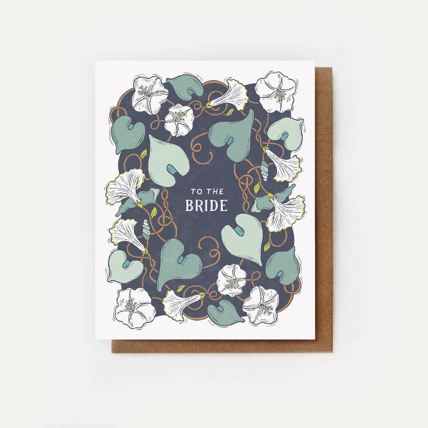 To the Bride Card - Morning Glory Bridal Card: Clear Sleeve