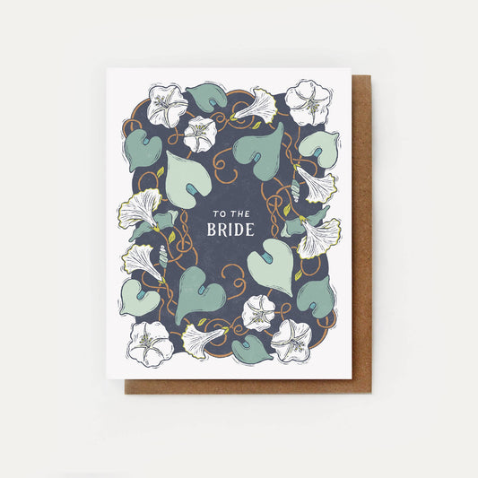 To the Bride Card - Morning Glory Bridal Card: Clear Sleeve