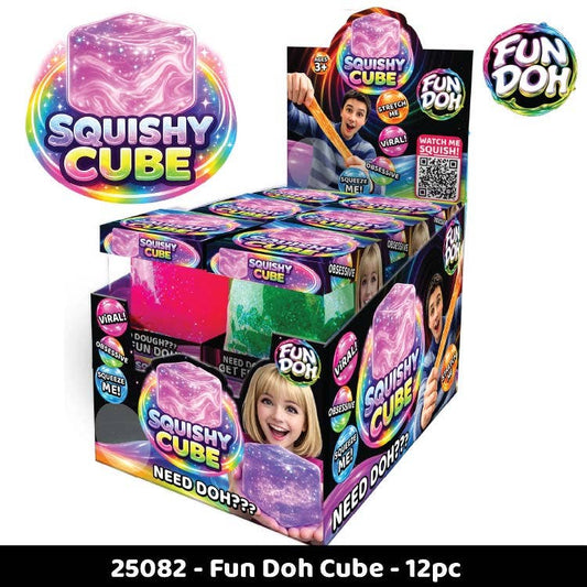 Fun Doh Squish & Squeeze Sparkle Cube Fidget Toy