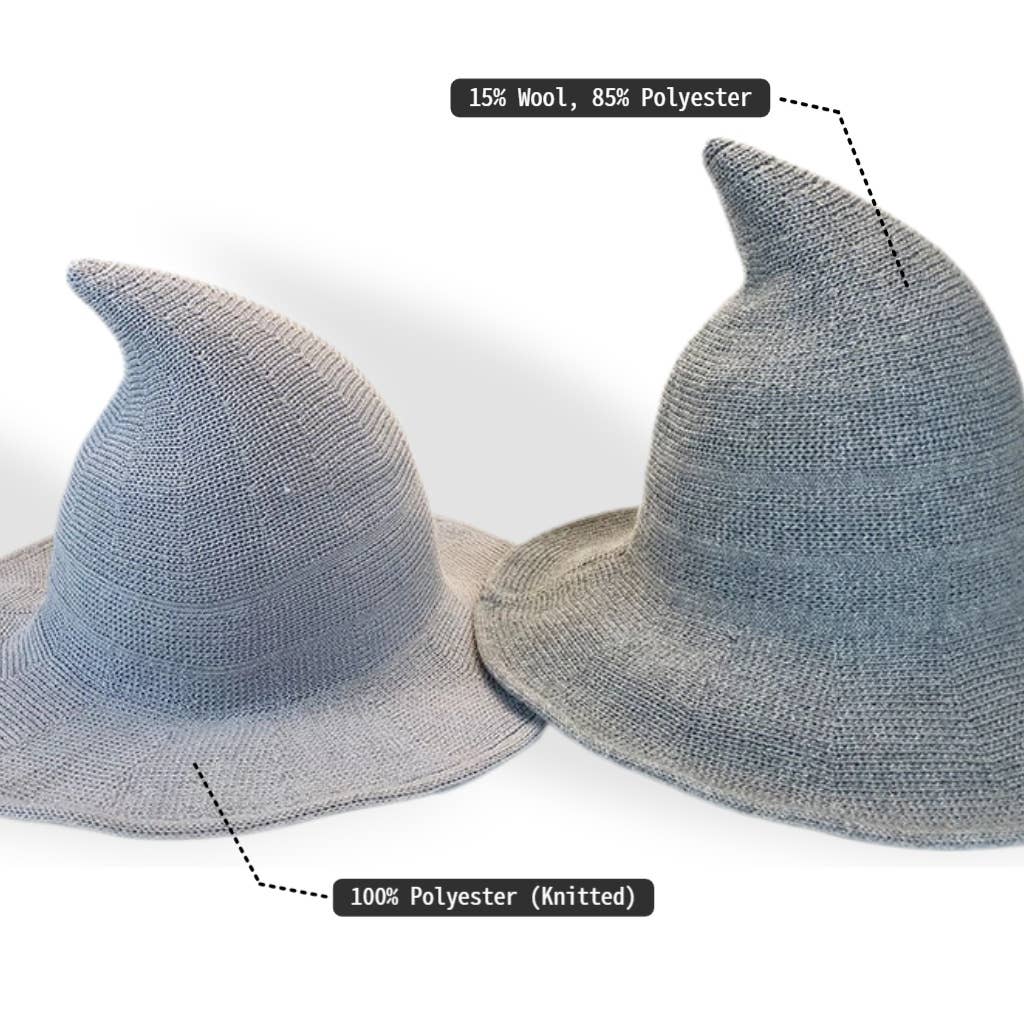 Halloween Pointed Witch Hat, Knit & Foldable_CWAH0617: BLACK / (OS) 2