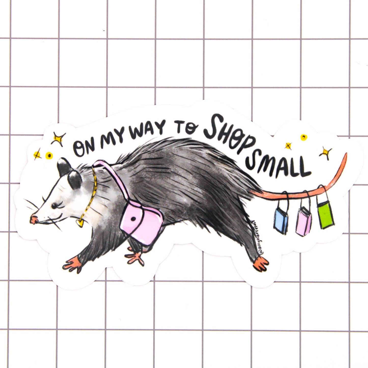 Shop Small Possum Vinyl Sticker