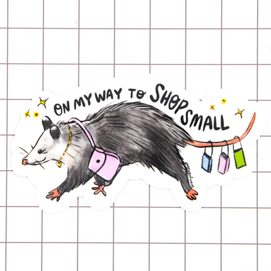 Shop Small Possum Vinyl Sticker