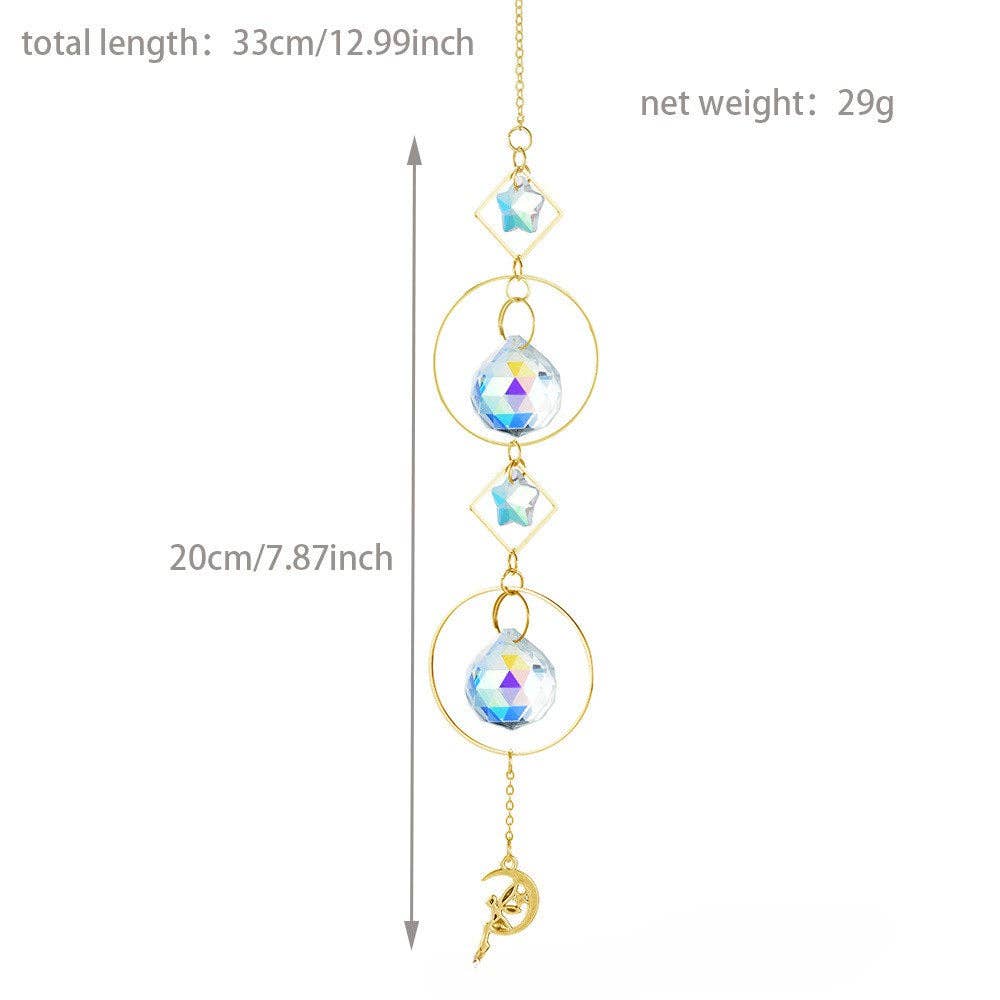 Metal Sun Moon Crystal Home Hangings DP25A929