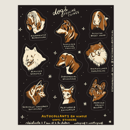 Dogs Feeling Things Mega 8" x 10" Vinyl Sticker Sheet