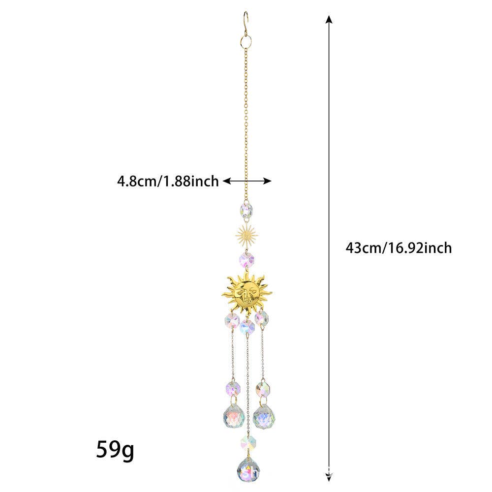 Metal Sun Moon Crystal Home Hangings DP25A929