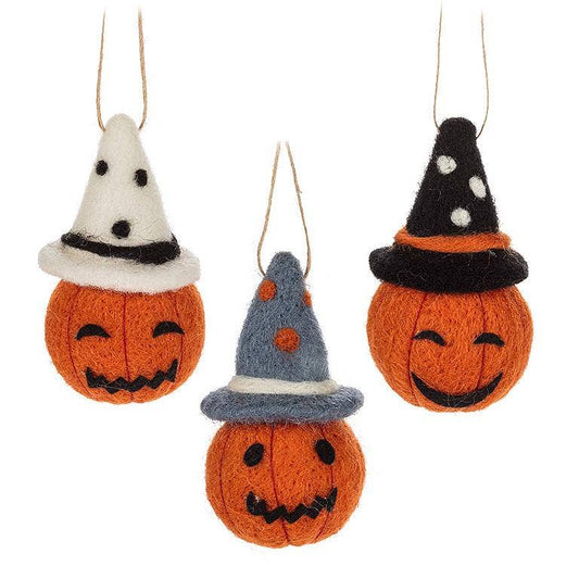 Pumpkin Head Ornament 3.5"H