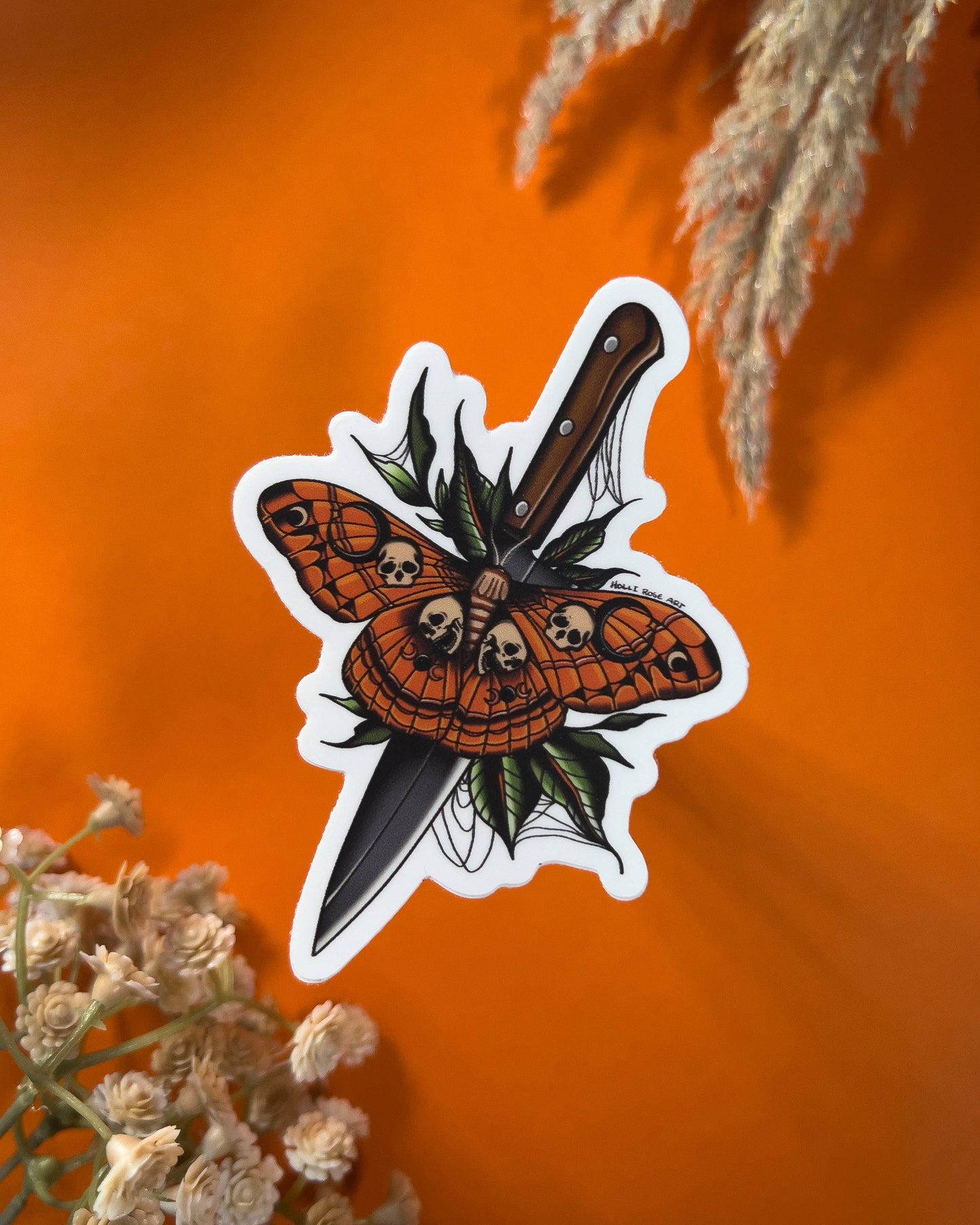 Spooky Skull Moth Sticker