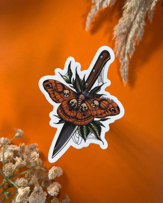 Spooky Skull Moth Sticker